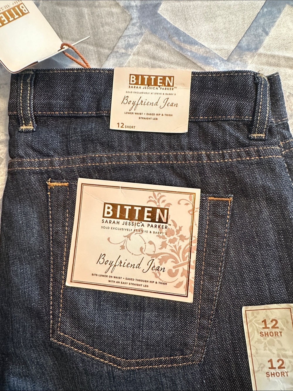 Bitten by Sarah Jessica Parker Dark Blue Relaxed Boyfriend Jeans